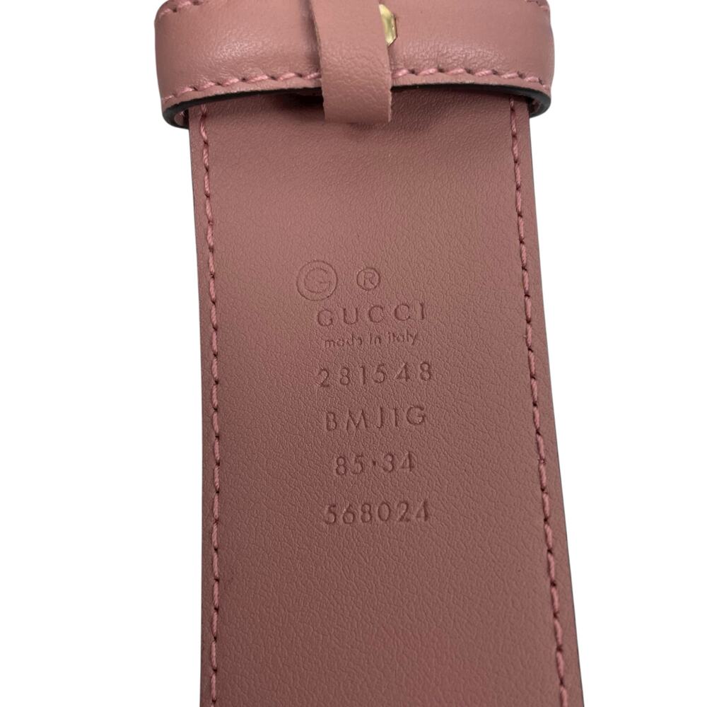 Gucci Microguccissima Monogram Wide Leather Belt Pink Size 85/34 - Picture 9 of 11